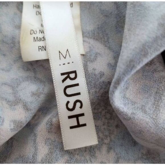 RUSH BLUE & WHITE DRESS W/OPEN BACK SZ.M EUC. - Picture 6 of 7